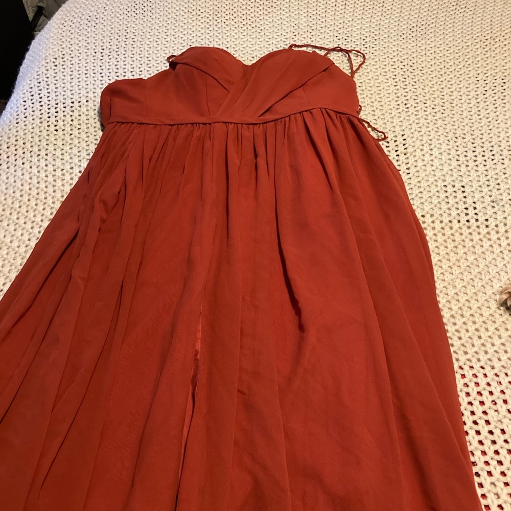 azazie rust dress READ DESCRIPTION